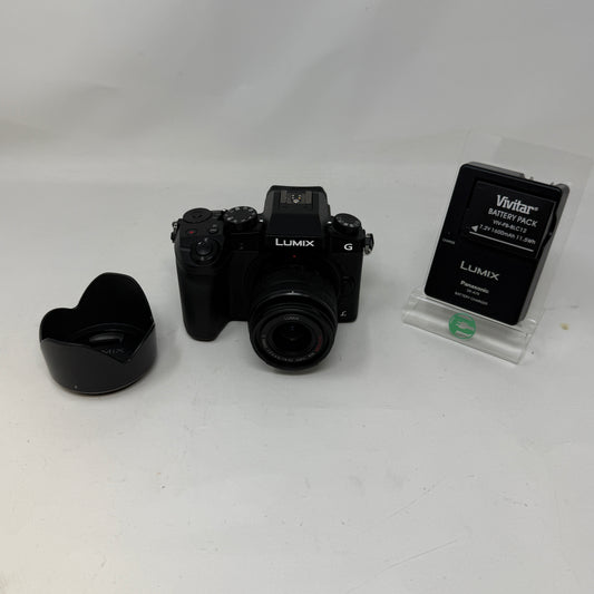 Panasonic Lumix DMC-G7 4K Mirrorless Camera w/14-42mm Lens,Charger & Hood Black