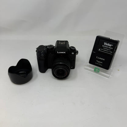 Panasonic Lumix DMC-G7 4K Mirrorless Camera w/14-42mm Lens,Charger & Hood Black