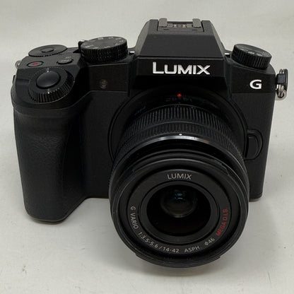 Panasonic Lumix DMC-G7 4K Mirrorless Camera w/14-42mm Lens,Charger & Hood Black