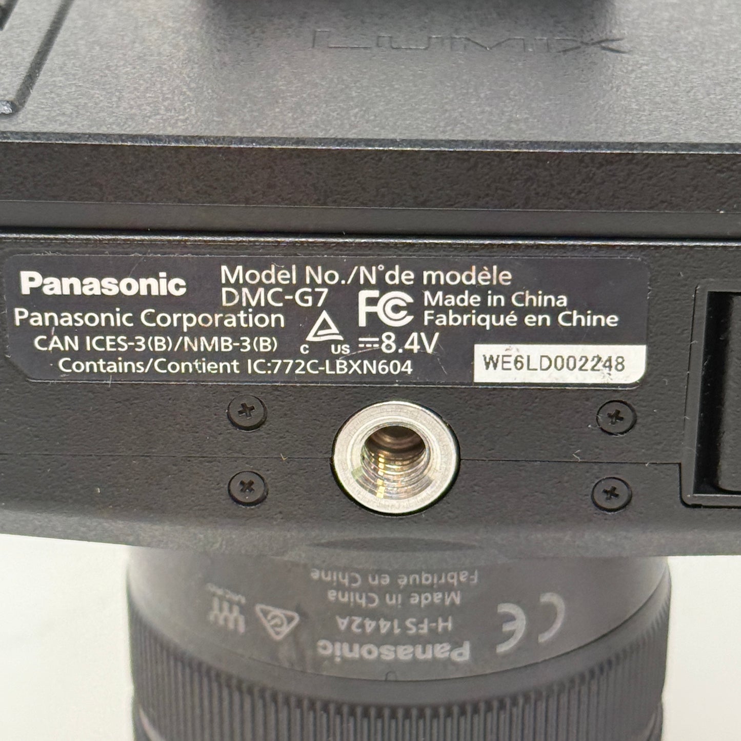 Panasonic Lumix DMC-G7 4K Mirrorless Camera w/14-42mm Lens,Charger & Hood Black