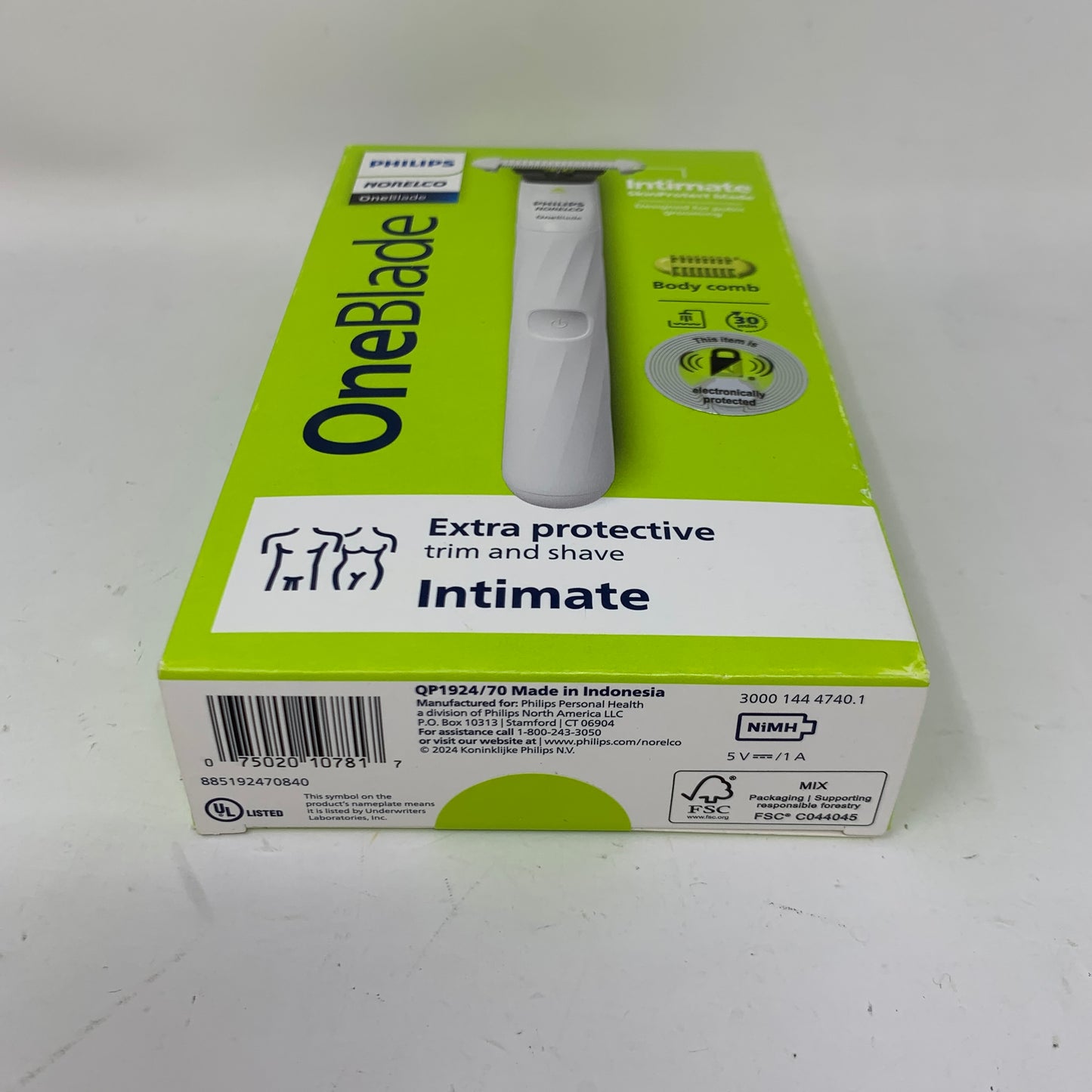 New Philips Norelco One Blade Electric Rechargeable Pubic Groomer QP1924/70