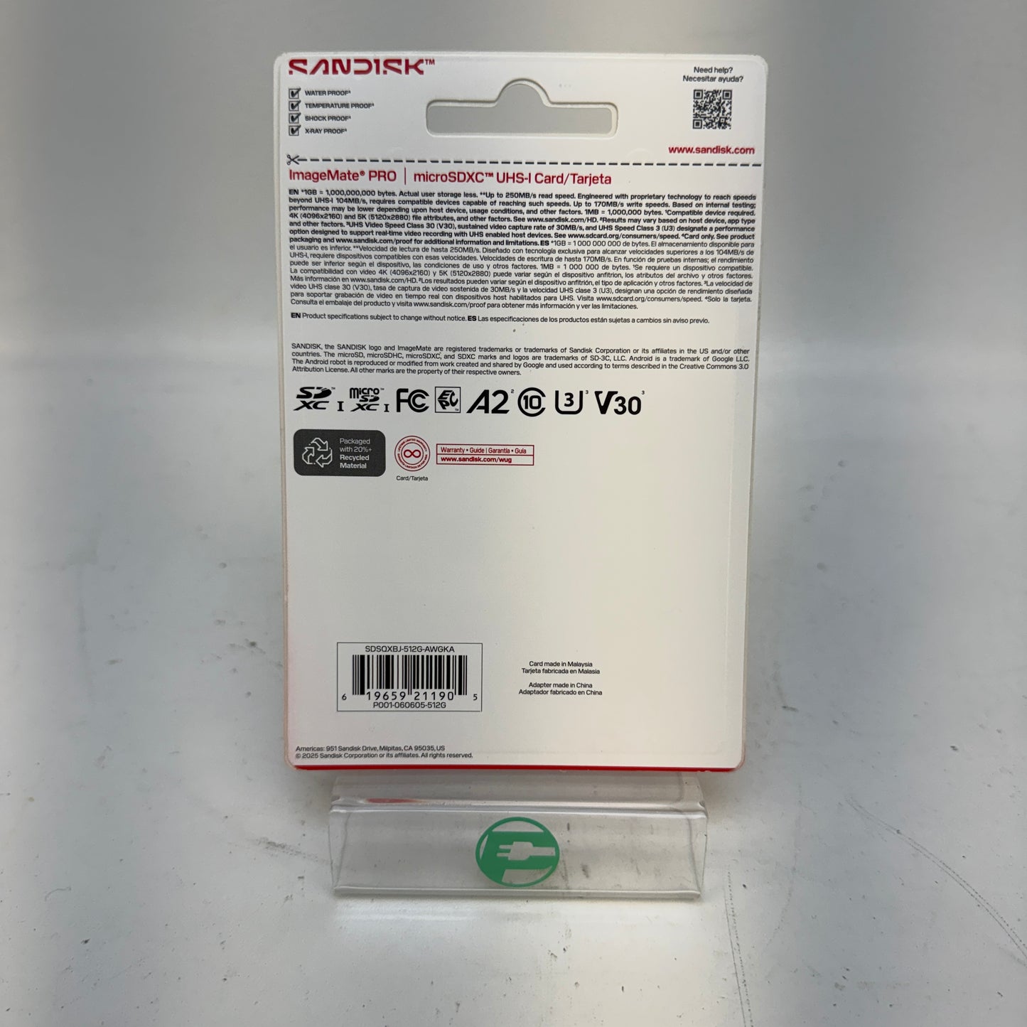 New SanDisk ImageMate PRO MicroSDXC UHS-1 Memory Card SDSQXBD-512G-AW6KA