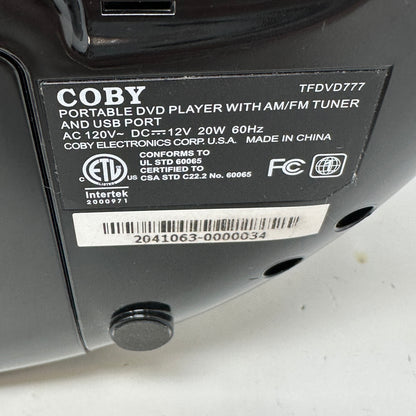 Coby TFDVD777 Portable DVD Player w/ AM/FM Tuner & USB Port