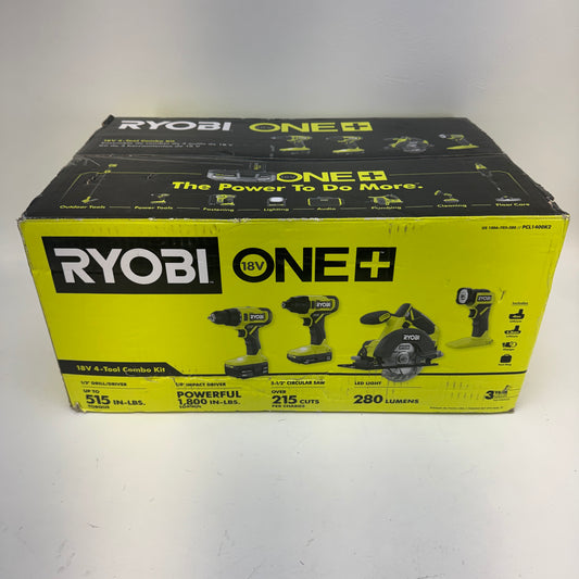 New Ryobi PCL1400K2 18V ONE+ Cordless 4-Tool Kit
