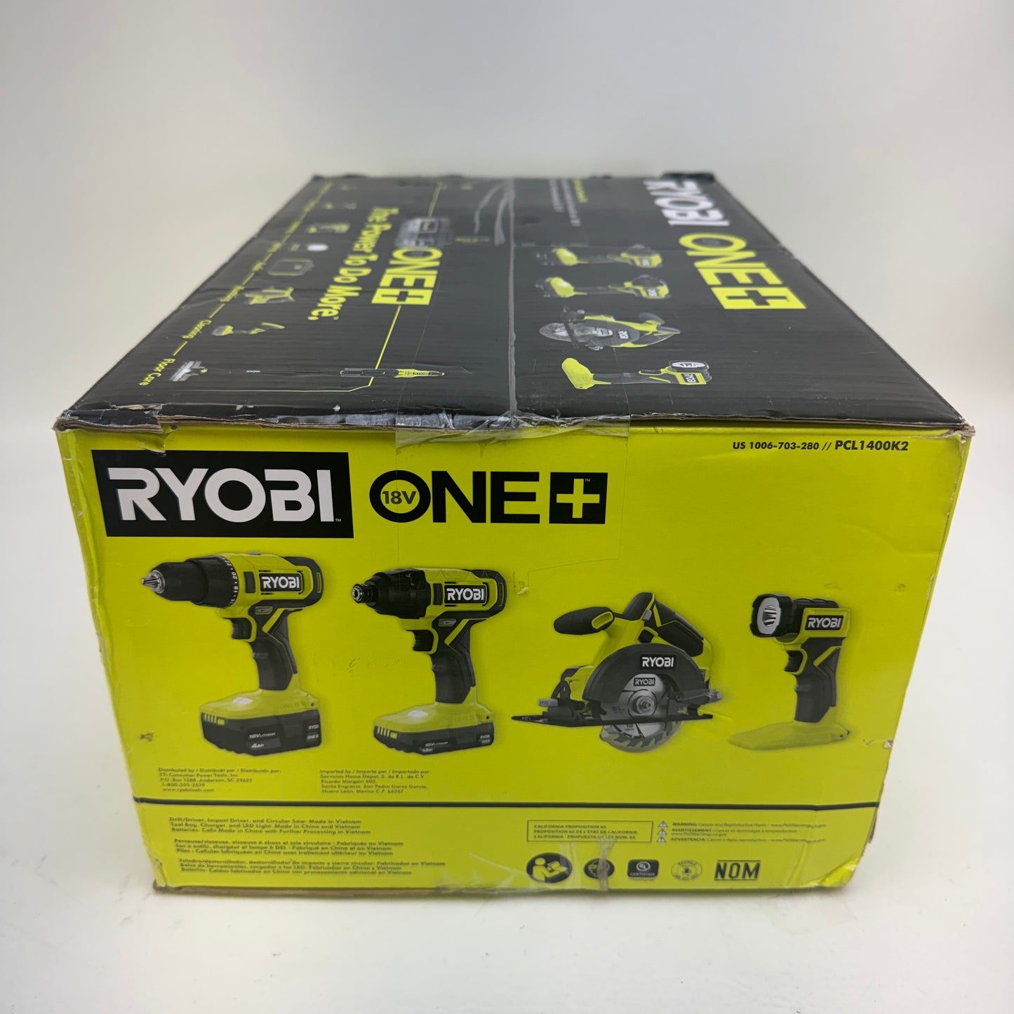 New Ryobi PCL1400K2 18V ONE+ Cordless 4-Tool Kit