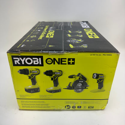 New Ryobi PCL1400K2 18V ONE+ Cordless 4-Tool Kit