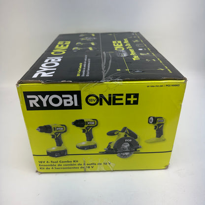 New Ryobi PCL1400K2 18V ONE+ Cordless 4-Tool Kit