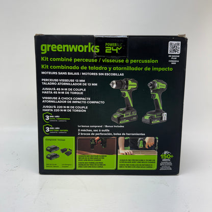 New Greenworks CKG3201 24V Cordless Drill/Impact Driver 94408452