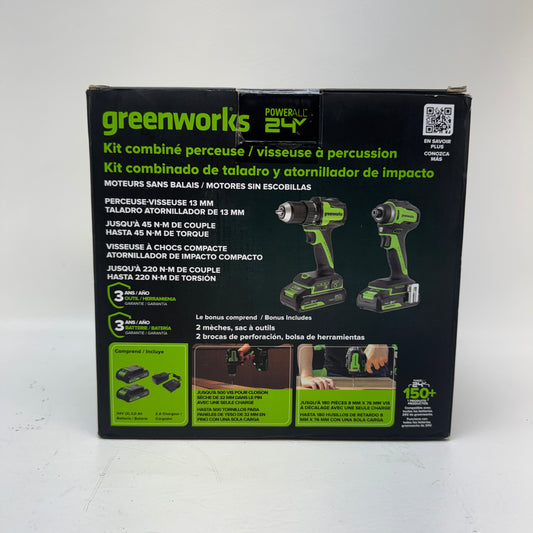 New Greenworks CKG3201 24V Cordless Drill/Impact Driver 94408452