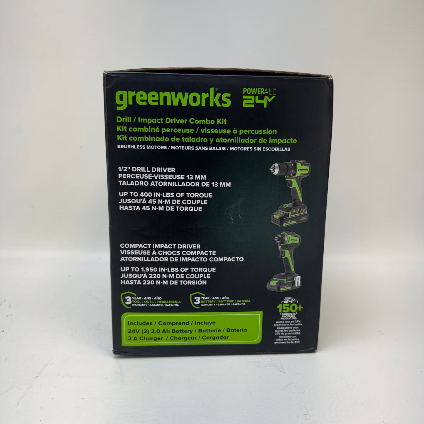 New Greenworks CKG3201 24V Cordless Drill/Impact Driver 94408452