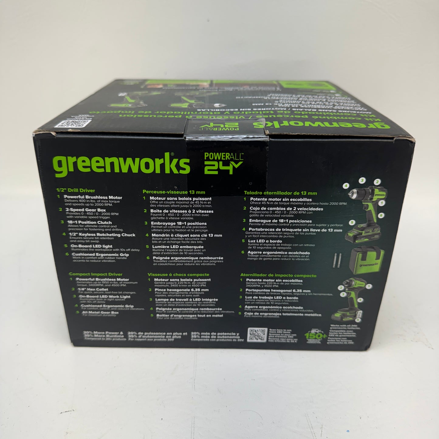 New Greenworks CKG3201 24V Cordless Drill/Impact Driver 94408452