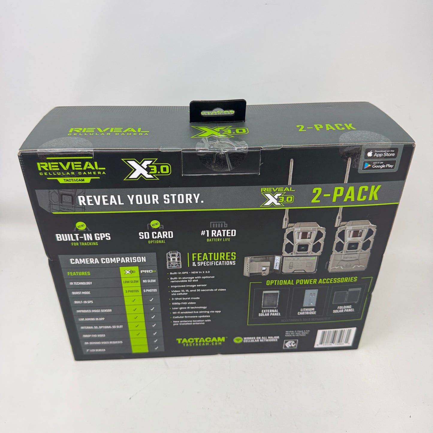 New Tactacam Reveal Pro 3.0 Cellular Trail Camera 2-Pack RV-XP3-BNDL1