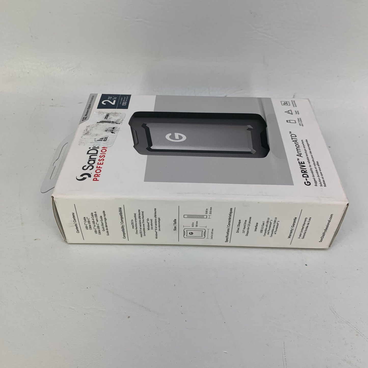 New SanDisk G-Drive ArmorATD 2TB Rugged External Hard Drive USB-C 3.2 IP54 HDD