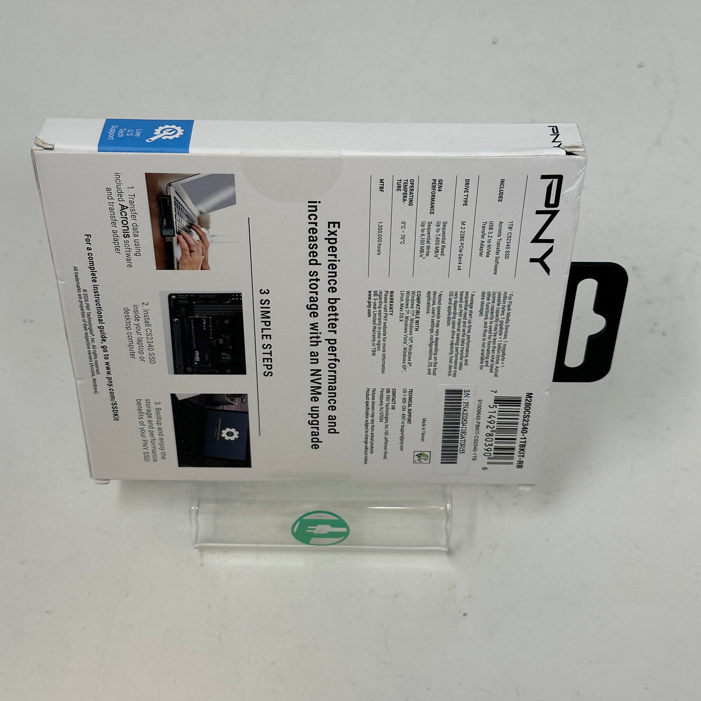 New PNY 2280mm CS2340  1TB M.2 NVMe Gen 4.0 x 4 SSD  M280CS2241-1TBKIT-RB