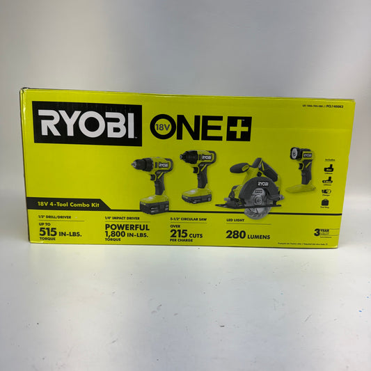 New Ryobi PCL1200K2 18V Cordless 2-Tool Combo Kit w/ Drill/Driver Impact
