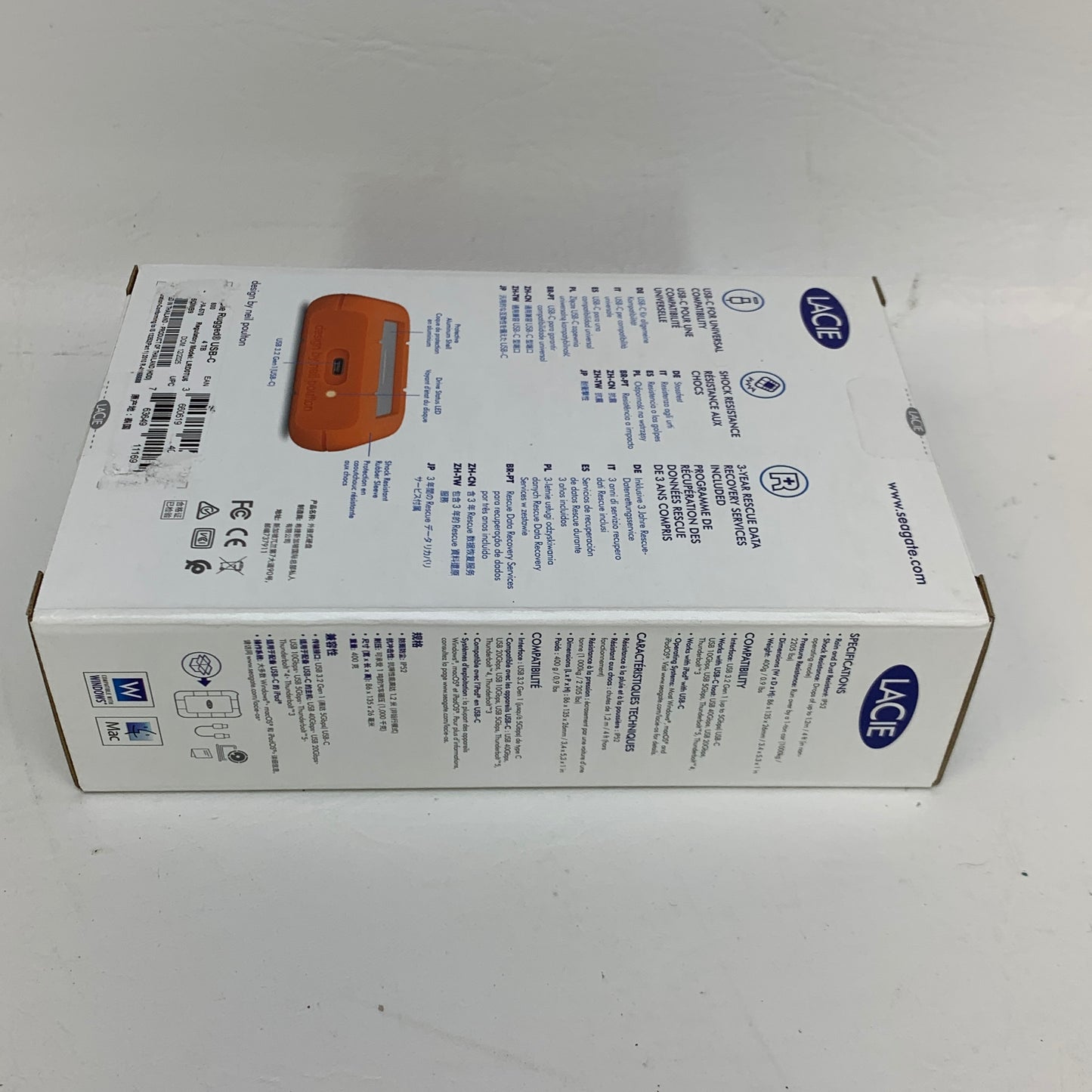 New LaCie 2.5" Rugged USB-C 4TB HDD STFR4000800