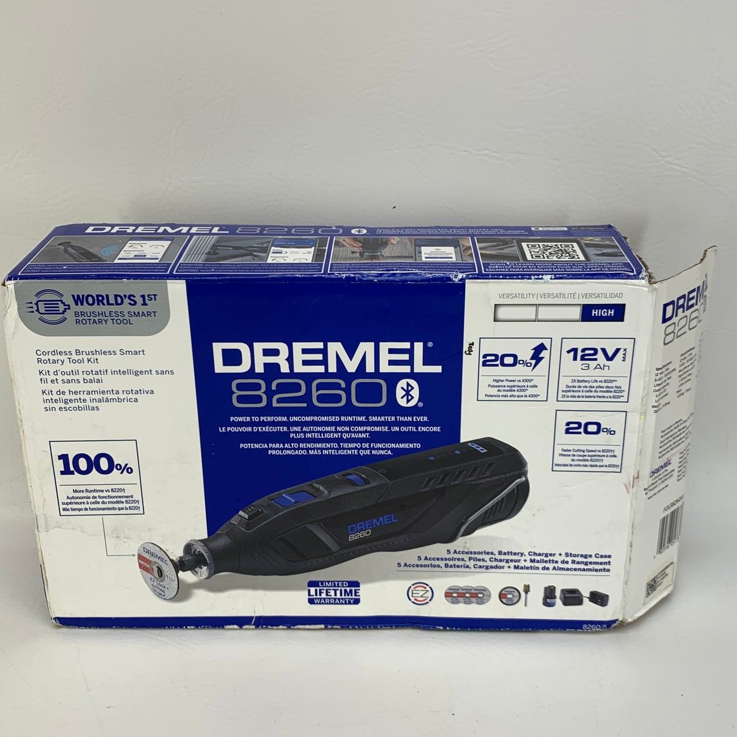Dremel 8260 Cordless Brushless Smart Rotary Tool Kit 12V Li-ion