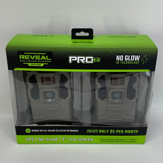 New Tactacam Reveal 2-Pack Pro 3.0 Cellular Trail Camera 2-Pack RV-XP3-BNDL1