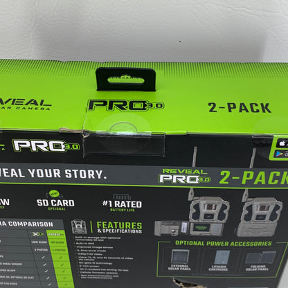 New Tactacam Reveal 2-Pack Pro 3.0 Cellular Trail Camera 2-Pack RV-XP3-BNDL1