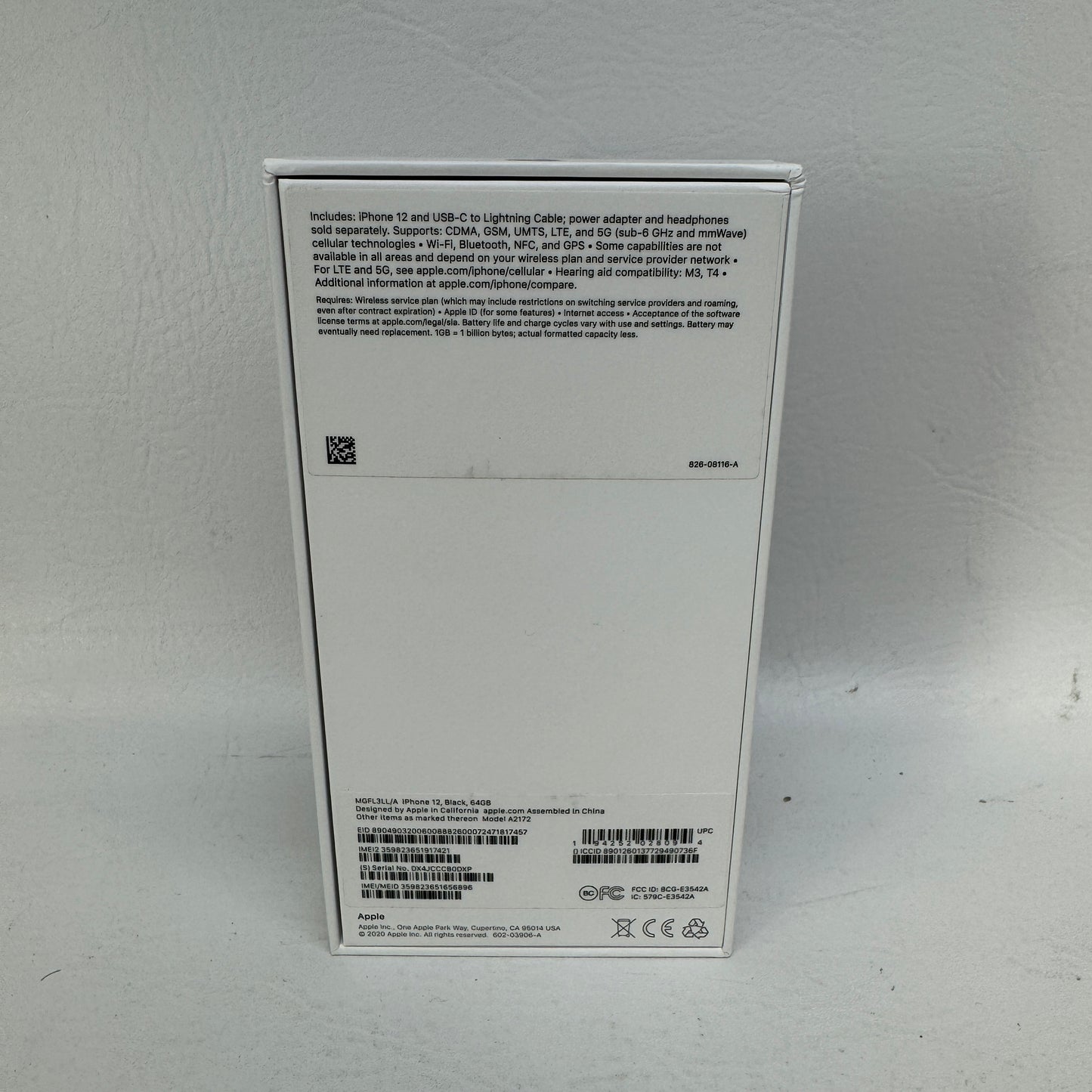 Factory Unlocked Apple iPhone 12 64GB Black MGFL3LL/A