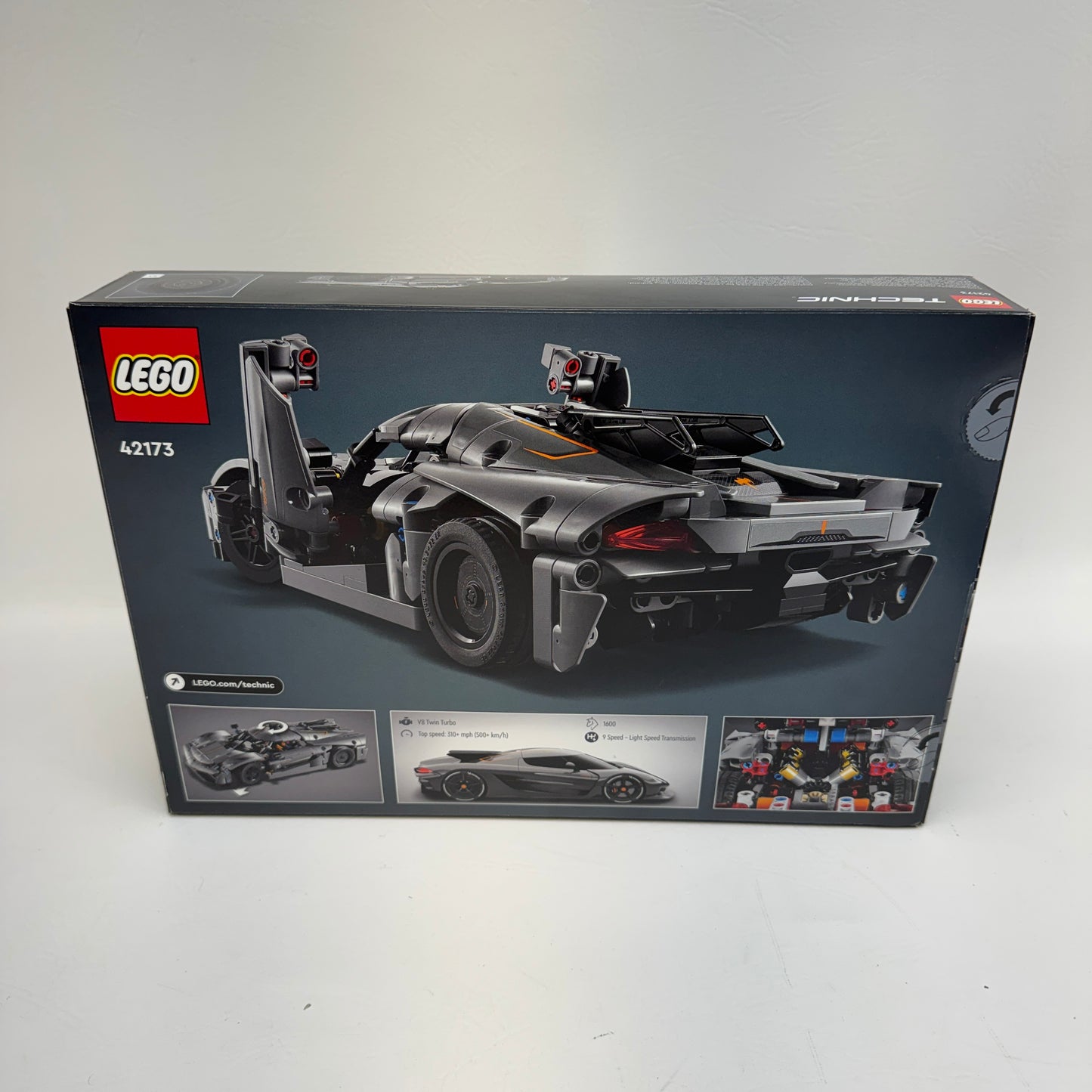 New LEGO Technic Koenigsegg Jesko Absolut Grey Hypercar Set 42173