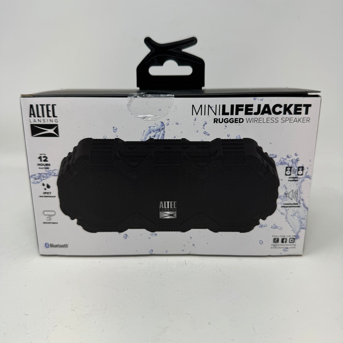 New Altec MiniLifeJacket Portable Bluetooth Speaker IMW475BOX-BLK Waterproof 