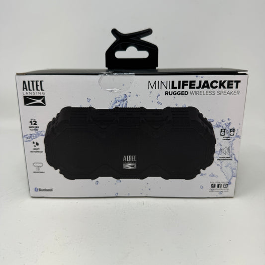 New Altec MiniLifeJacket Portable Bluetooth Speaker IMW475BOX-BLK Waterproof 