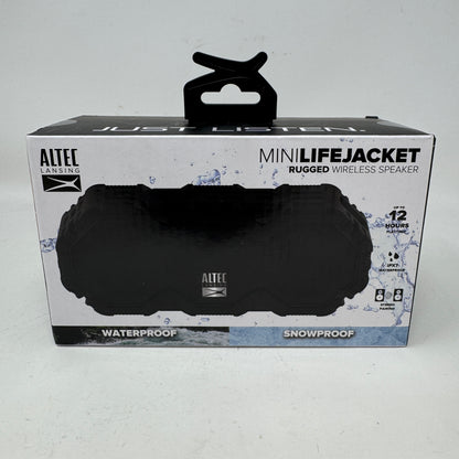 New Altec MiniLifeJacket Portable Bluetooth Speaker IMW475BOX-BLK Waterproof 