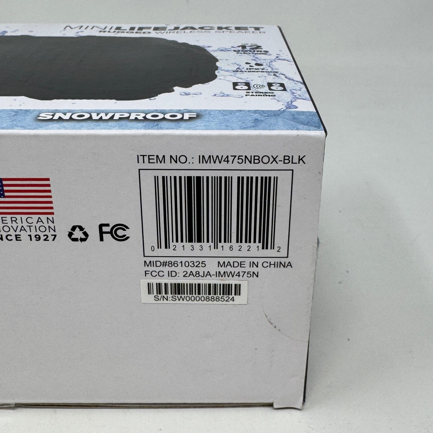 New Altec MiniLifeJacket Portable Bluetooth Speaker IMW475BOX-BLK Waterproof 