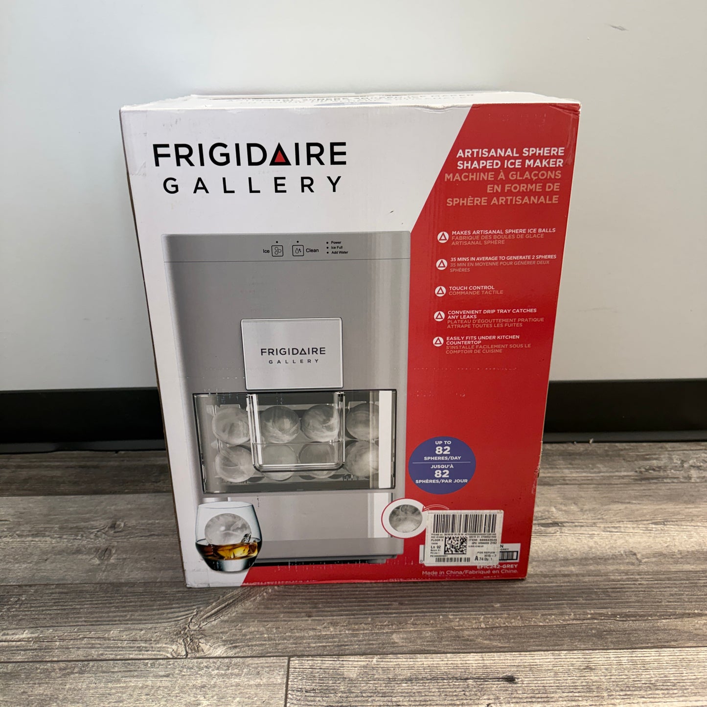 New Frigidaire Artisinal Sphere Countertop Ice Maker  EFIC242-GREY