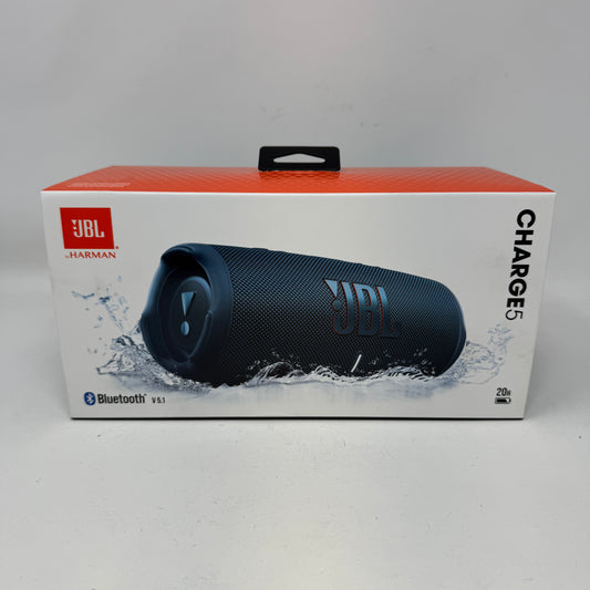 New JBL Charge 5 Portable Wireless Bluetooth Speaker Blue JBLCHARGE5BLUAM