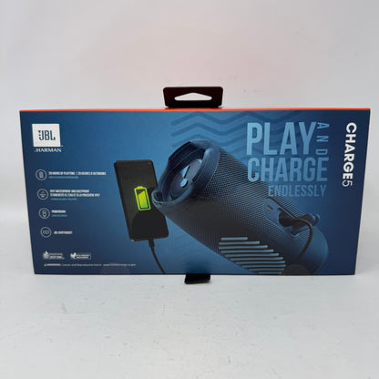 New JBL Charge 5 Portable Wireless Bluetooth Speaker Blue JBLCHARGE5BLUAM