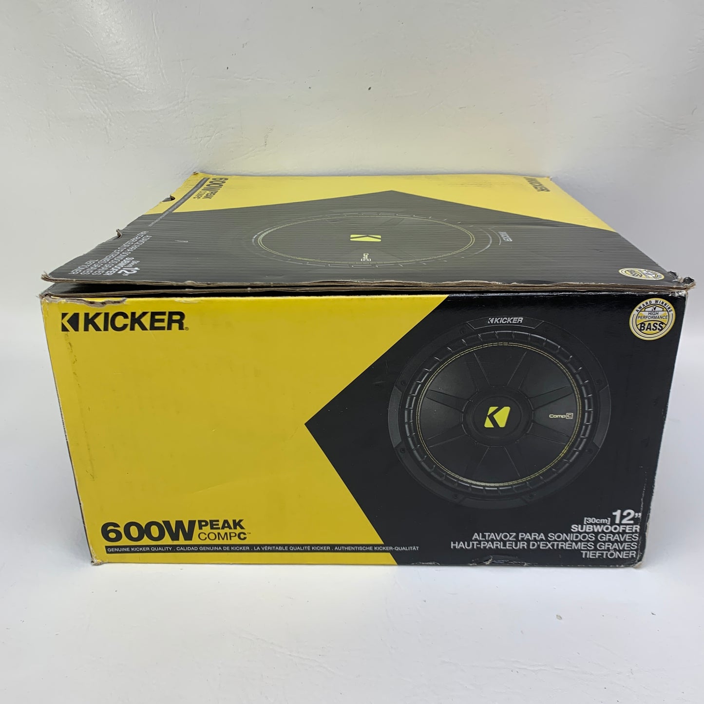 Kicker 44CWCS124 CompC 12 600 Watt 4 Ohm Single Voice Coil Car Audio Subwoofer