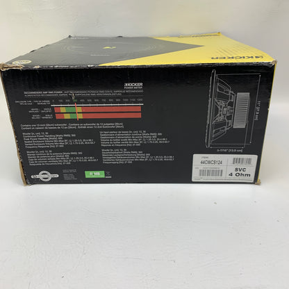 Kicker 44CWCS124 CompC 12 600 Watt 4 Ohm Single Voice Coil Car Audio Subwoofer