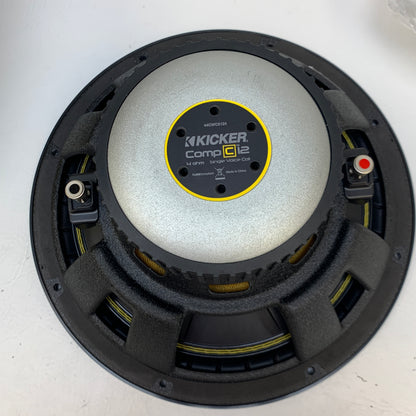 Kicker 44CWCS124 CompC 12 600 Watt 4 Ohm Single Voice Coil Car Audio Subwoofer