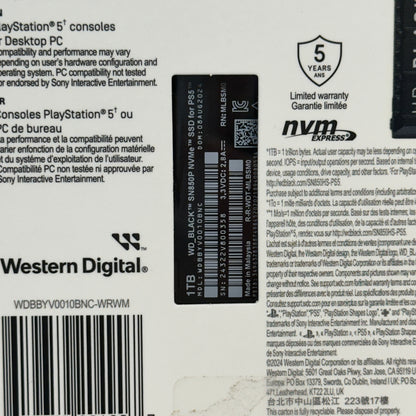 WD BLACK SN850P 1TB NVMe M.2 SSD for PS5 w/ Heatsink WDBBYV0010BNC