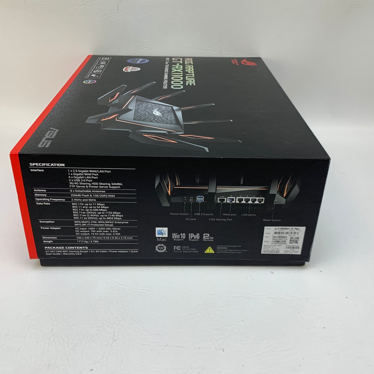ASUS ROG Rapture Tri Band WiFi 6 GT-AX11000 Gaming Wireless Router
