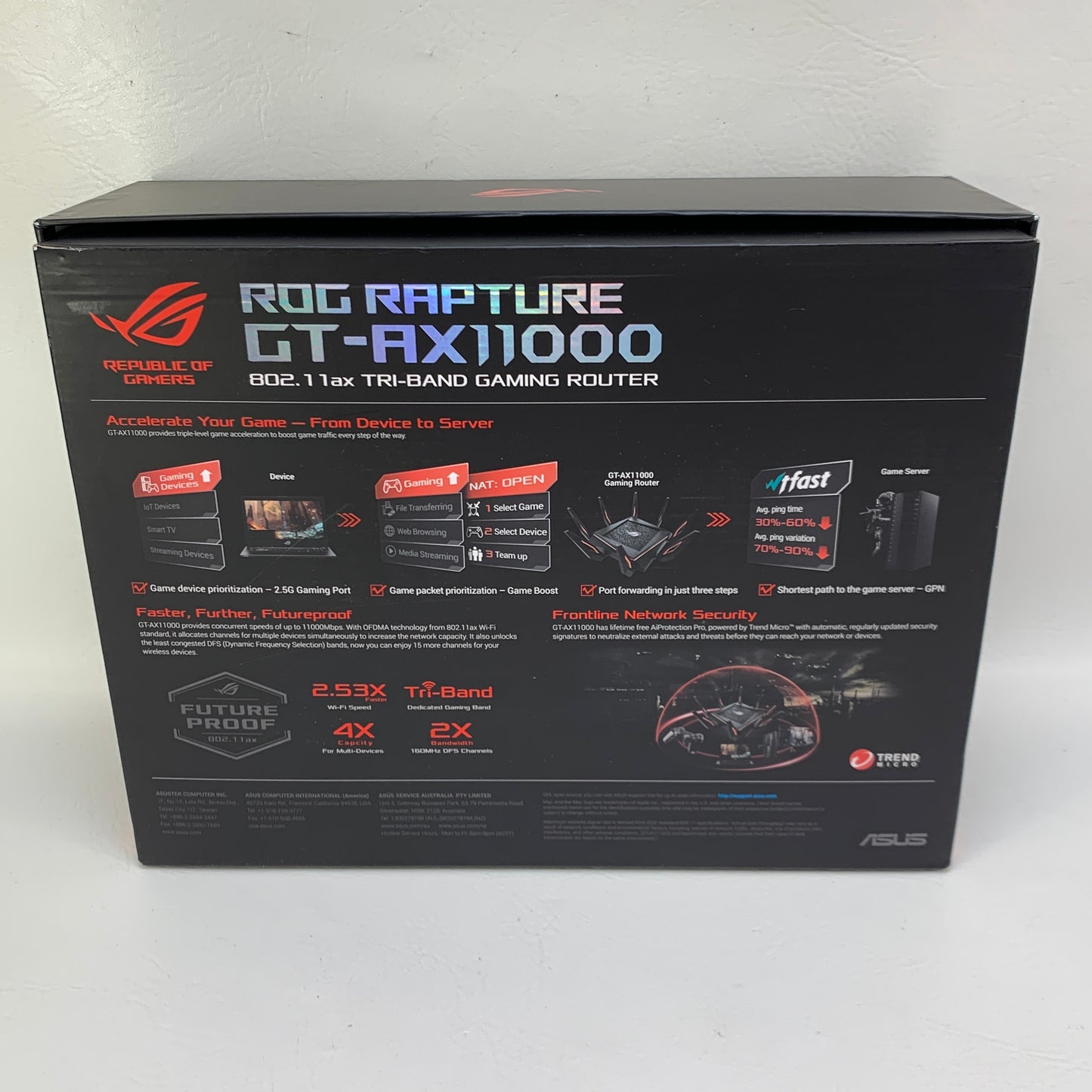 ASUS ROG Rapture Tri Band WiFi 6 GT-AX11000 Gaming Wireless Router