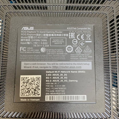 ASUS ROG Rapture Tri Band WiFi 6 GT-AX11000 Gaming Wireless Router
