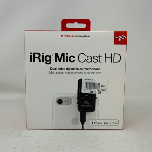 New IK Multimedia iRig Mic Cast HD Digital Microphone for iPhone iPad Android