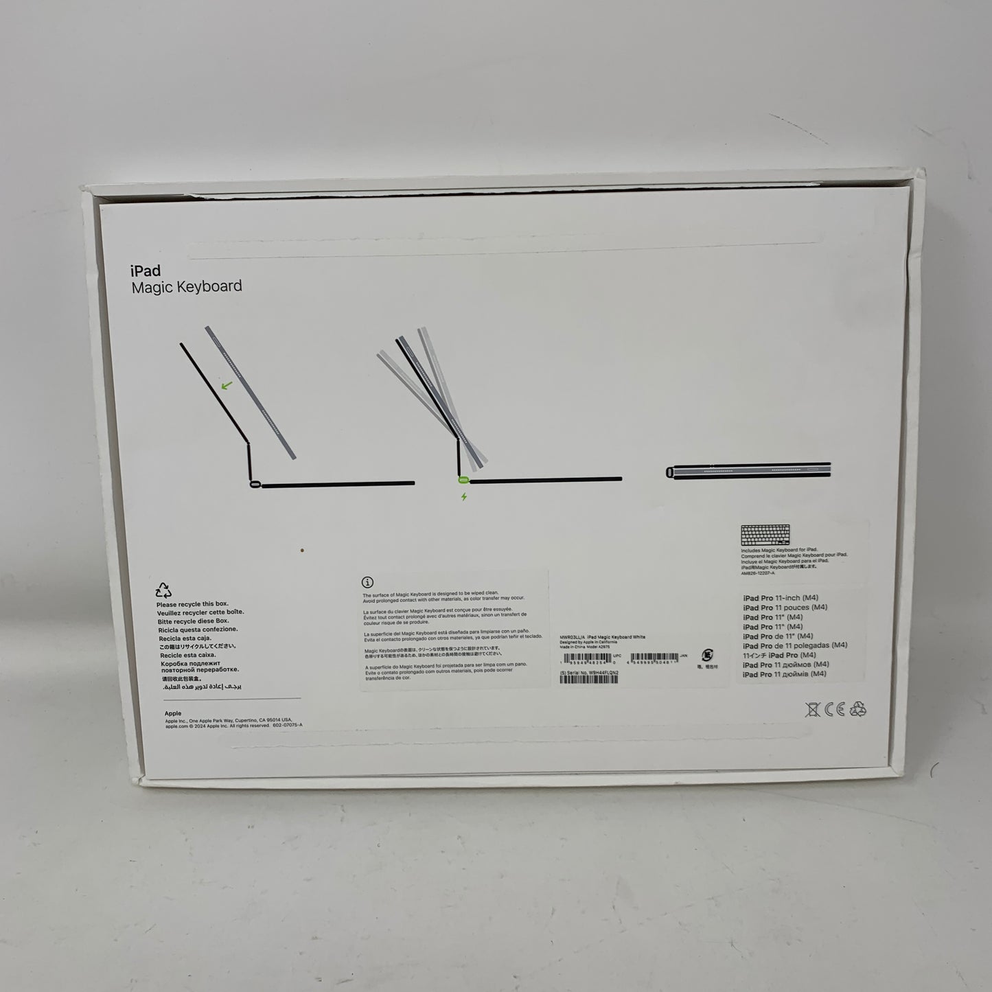 Apple Magic Keyboard for iPad Pro 11" Keyboard Folio Case White MWR03LL/A