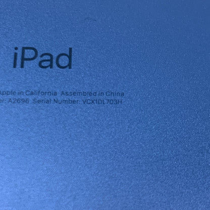 WiFi Only Apple iPad 10th Gen 64GB Blue MPQ13LL/A