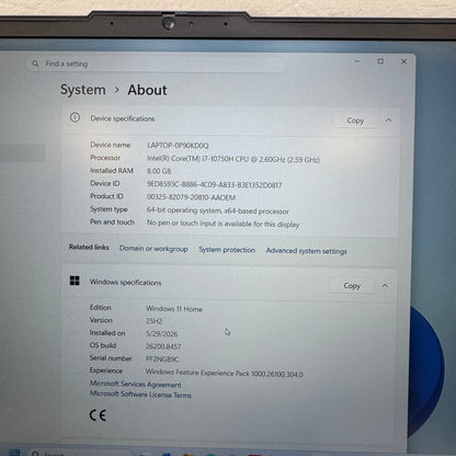 Lenovo Legion 15IMH05H 15.6" i7-10750H 2.6GHz 8GB RAM 512GB SSD GeForce GTX 1660