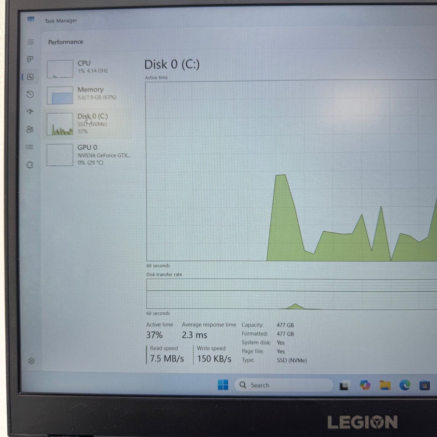 Lenovo Legion 15IMH05H 15.6" i7-10750H 2.6GHz 8GB RAM 512GB SSD GeForce GTX 1660