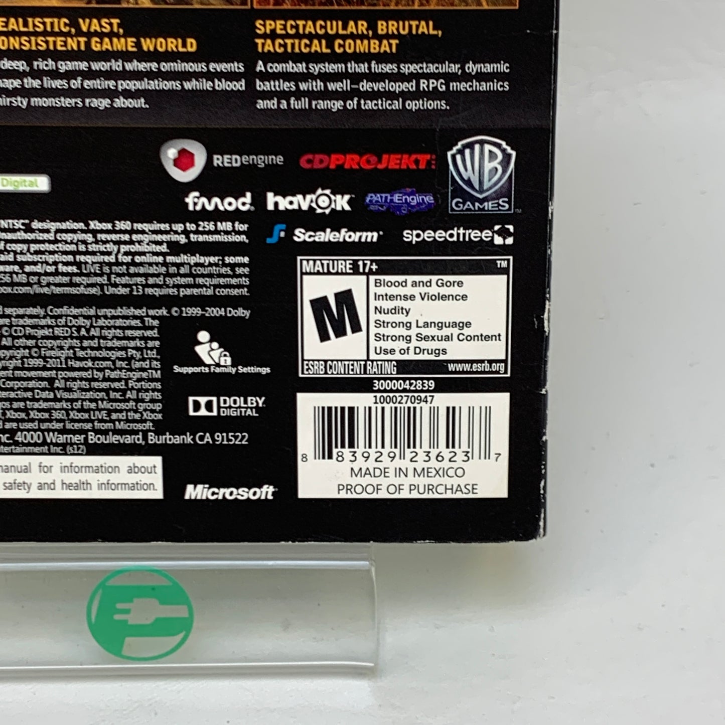 Witcher 2: Assassins of Kings: Enhanced Edition (Microsoft Xbox 360, 2012)