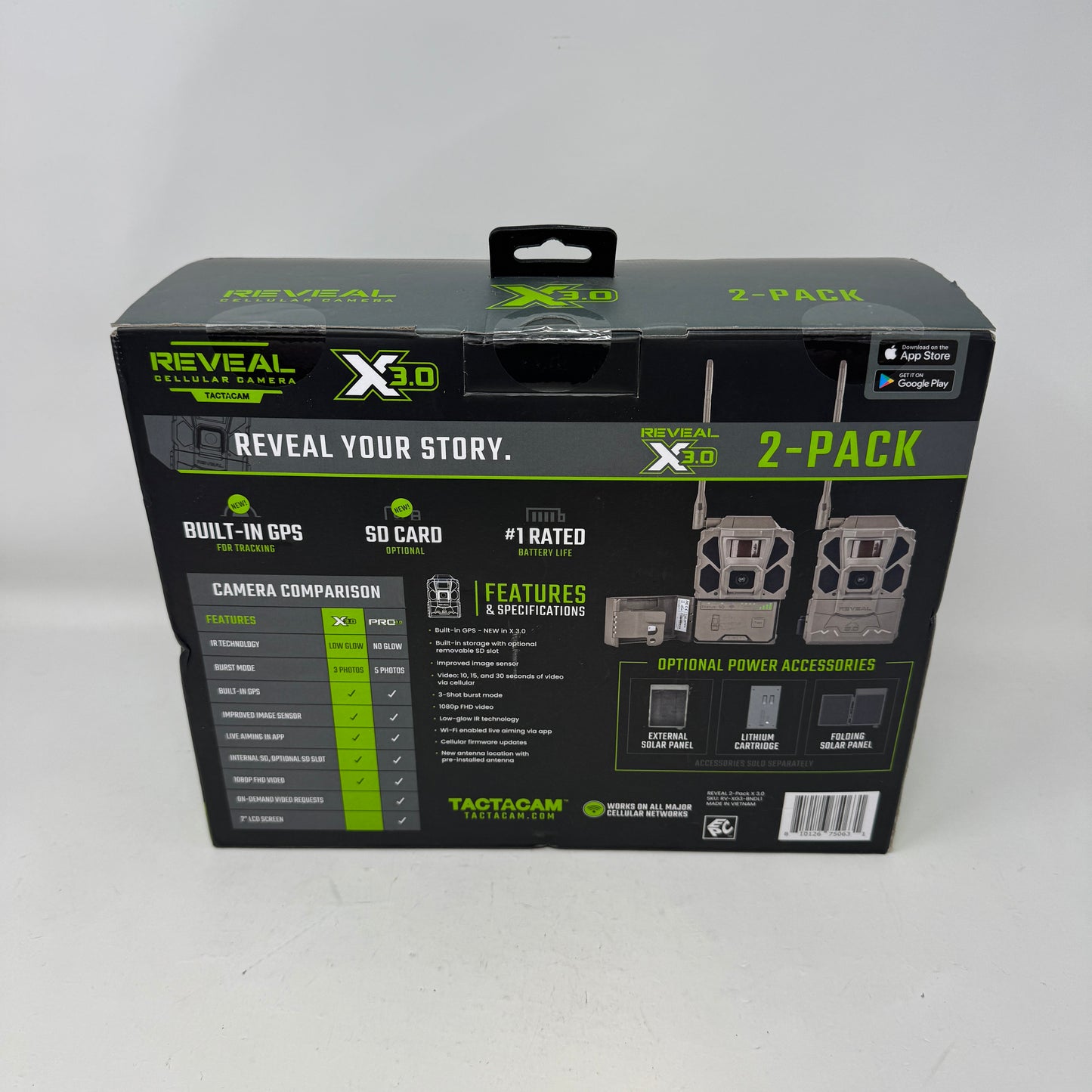 New Tactacam Reveal Pro 3.0 Cellular Trail Camera 2-Pack RV-XG3-BNDL1