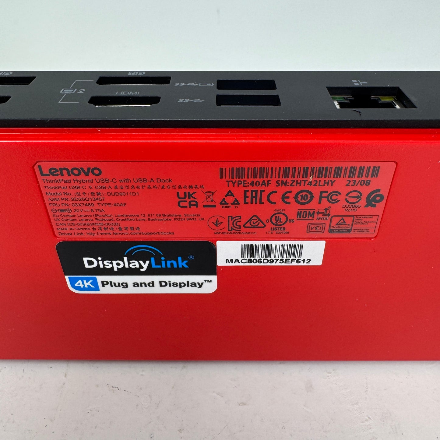 Lenovo Hybrid Dock USB-C / USB-A Universal Dual 4K HDMI DP ThinkPad