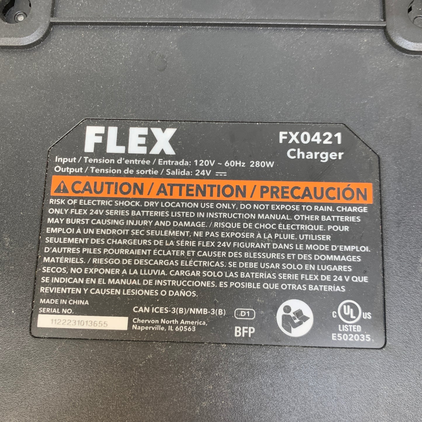 Flex FX0421 280 Rapid Charger Gray