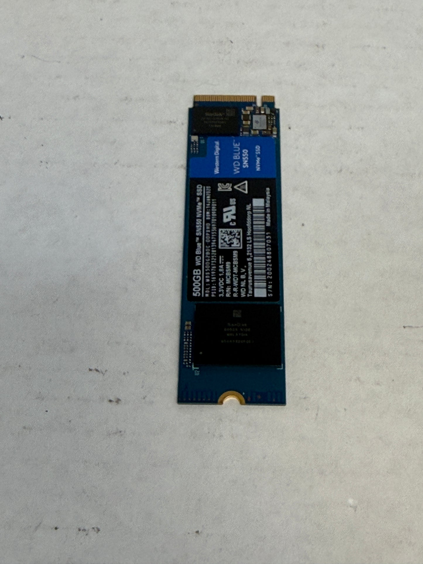 WD 2280mm Blue SN550 500GB M.2 NVMe Gen 3.0 x 4 SSD WDS500G2B0C-00PXH0