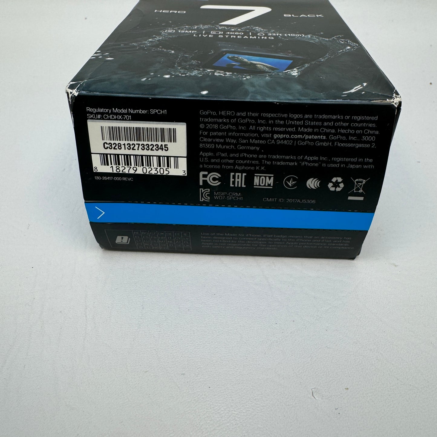 New GoPro Hero7 Black 12MP 4K Waterproof Action Camera CHDHX-701